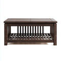 salontafel van gerecycled hout met twee lades en een onderrek 120 x 60 x 45cm