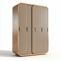 Kast van MDF en hout met twee deuren in een beige kleur 150 x 80 x 200cm