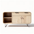 Houten dressoir met opbergruimte en metalen poten 150 x 40 x 60cm