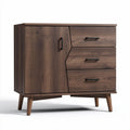 Houten ladekast met drie lades en een deur 80 x 40 x 80cm bruin